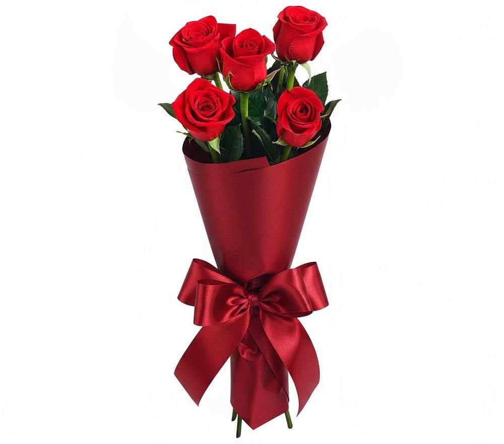 Букет 5 Красных роз Эдлесс Лав в Озерном
