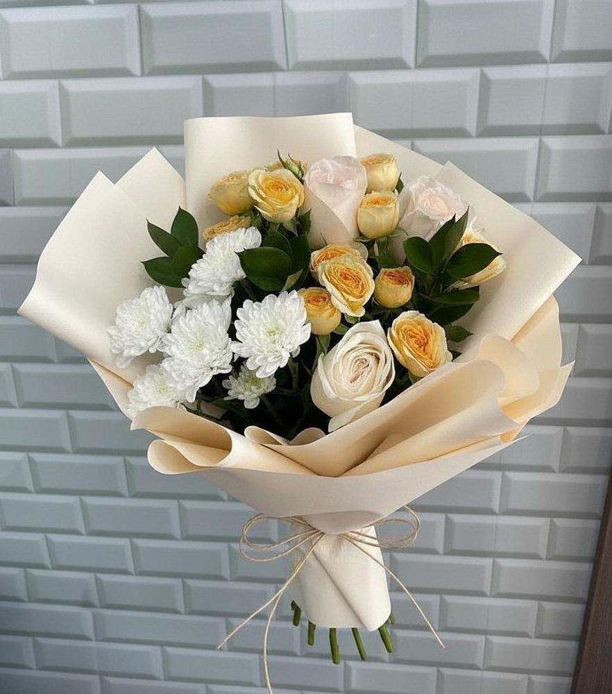 Букет цветов из: Розы и Хризантемы в Озерном