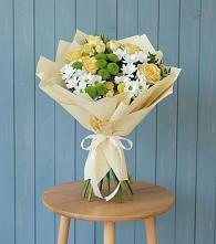 Букет цветов из:  Хризантемы и Розы #REPLACE_PRED# Озерном