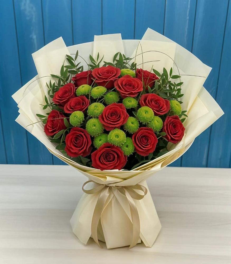 Букет цветов из: Розы и Хризантемы в Озерном